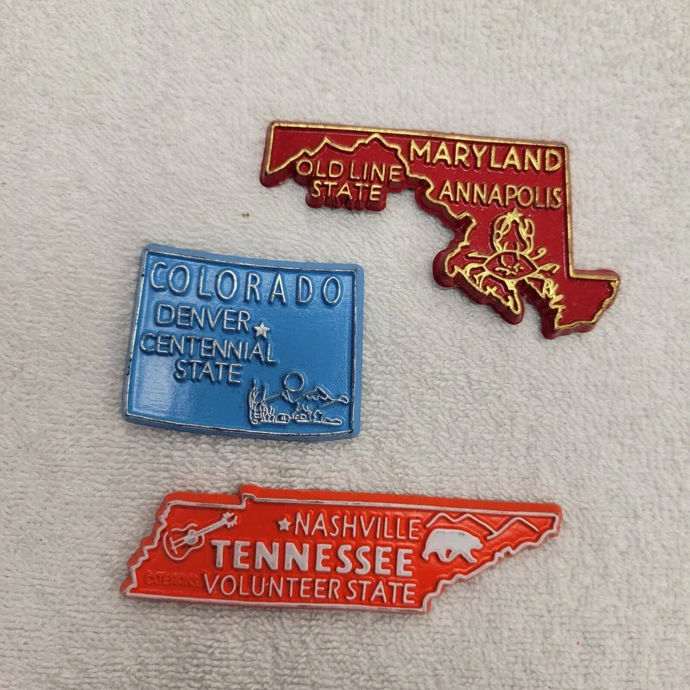 20 US State Vintage Refrigerator Rubber Die Cut Magnets‎